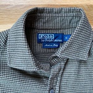 Polo Ralph Lauren houndstooth Made in Italy Small S Shirt brown